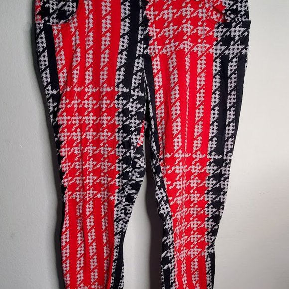 Hot Swag Red/Black Patterned Pants Size 20W - Picture 2 of 5